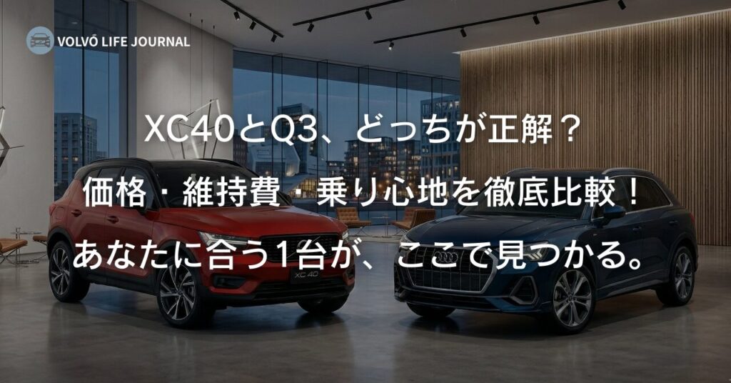 XC40とQ3を徹底比較！価格・維持費・ラゲッジの違いを元V90オーナーが解説