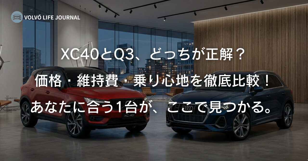 XC40とQ3を徹底比較!価格・維持費・ラゲッジの違いを元V90オーナーが解説